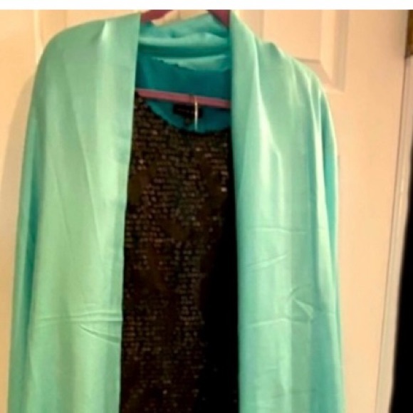 None Accessories - DONATED Shaw 80” aqua, NWOT.